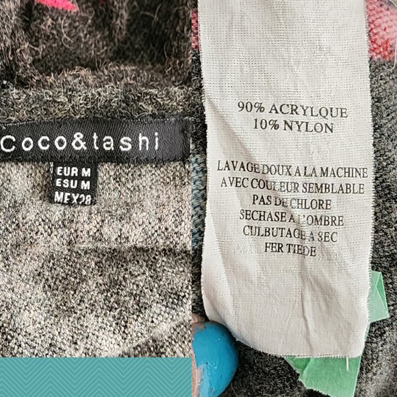 Coco & Tashi Brown Colorful Floral Printed Midi Sweater Dress - Picture 5 of 5